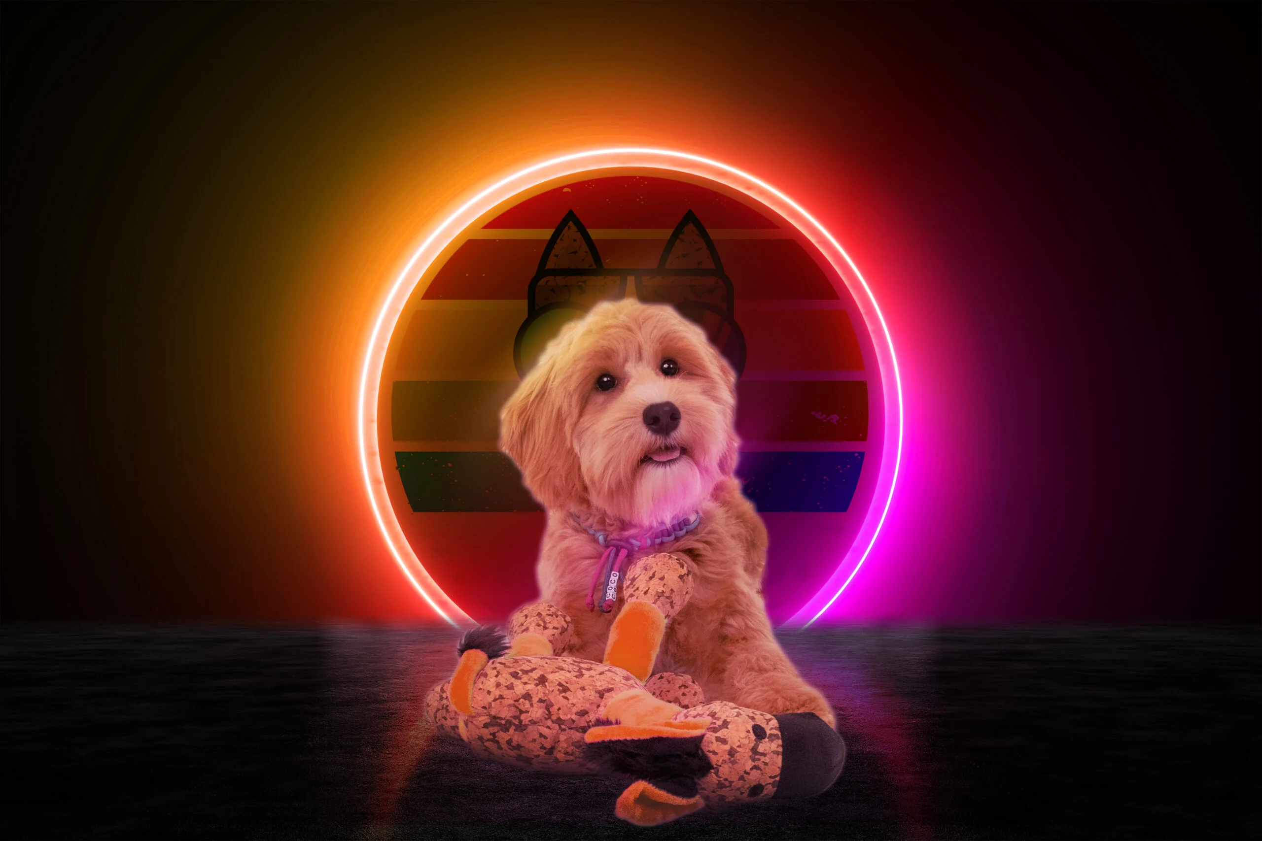 Jucărie de pluș pentru câini, măgăruș cu piuitor, portocaliu, S – Retro Dog Donkey - imagine 3