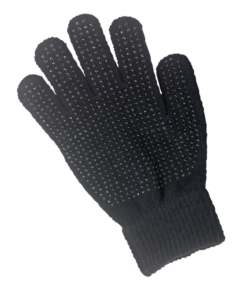 Mănușă de călărie neagră pentru adulți, cu aderență în palmă – Magic Grippy