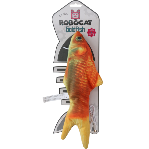 Pește auriu de jucărie cu mișcare și MADNIP, 30 cm – Robocat Fish
