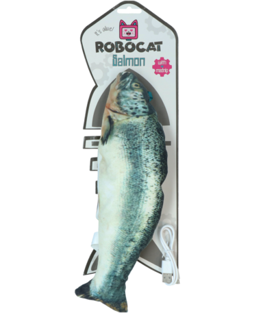 Pește de jucărie pentru pisici cu MADNIP, în mișcare, 30 cm – Robocat Fish