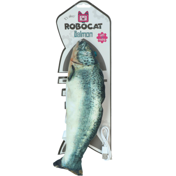 Pește de jucărie pentru pisici cu MADNIP, în mișcare, 30 cm – Robocat Fish
