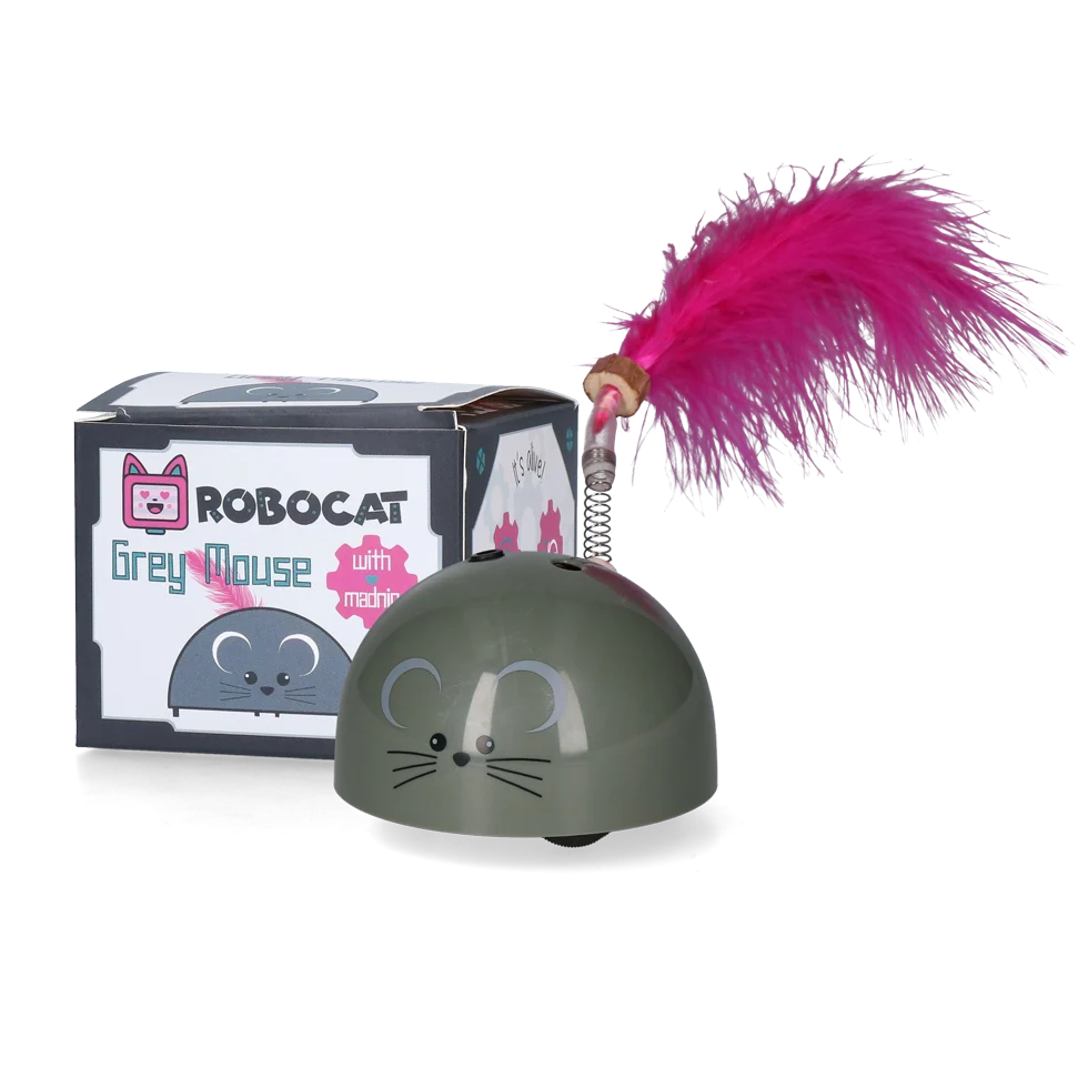 Șoricel de joacă cu senzor de mișcare și Madnip, gri – Robocat Mouse - imagine 1