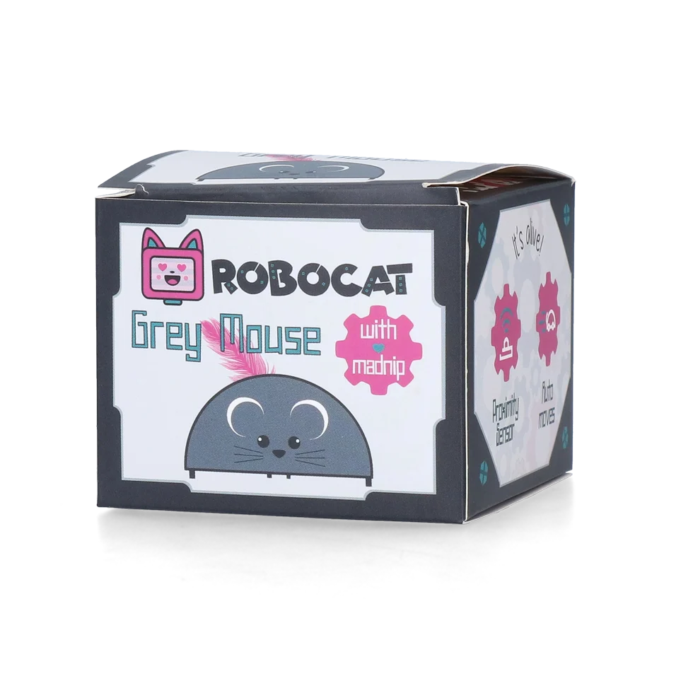 Șoricel de joacă cu senzor de mișcare și Madnip, gri – Robocat Mouse - imagine 4