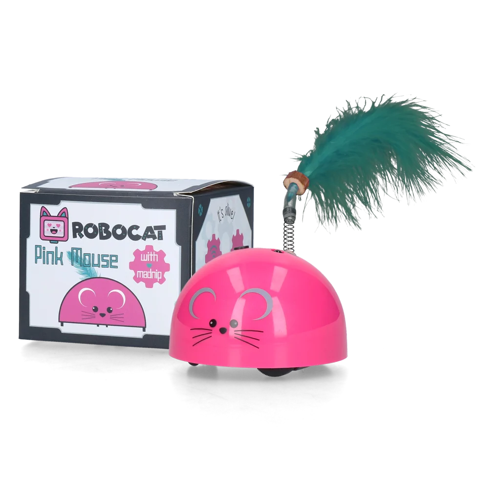 Șoricel de jucărie cu senzor de mișcare și madnip, roz – Robocat Mouse - imagine 1