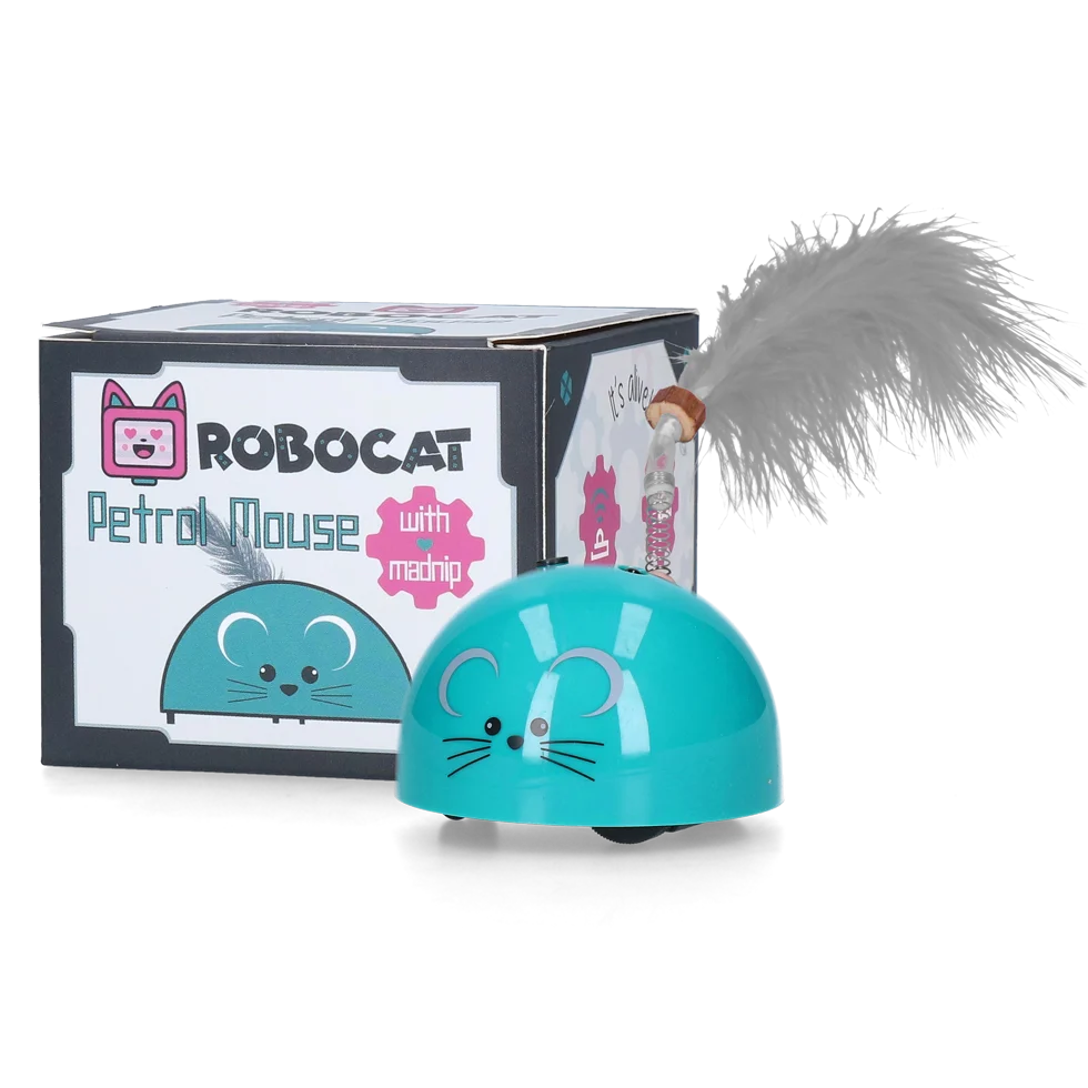 Șoricel de jucărie cu senzor de mișcare și madnip, petrol – Robocat Mouse - imagine 1