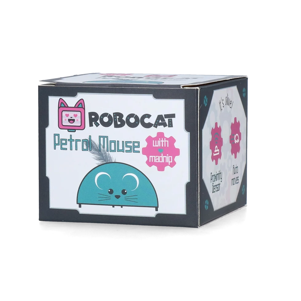 Șoricel de jucărie cu senzor de mișcare și madnip, petrol – Robocat Mouse - imagine 3