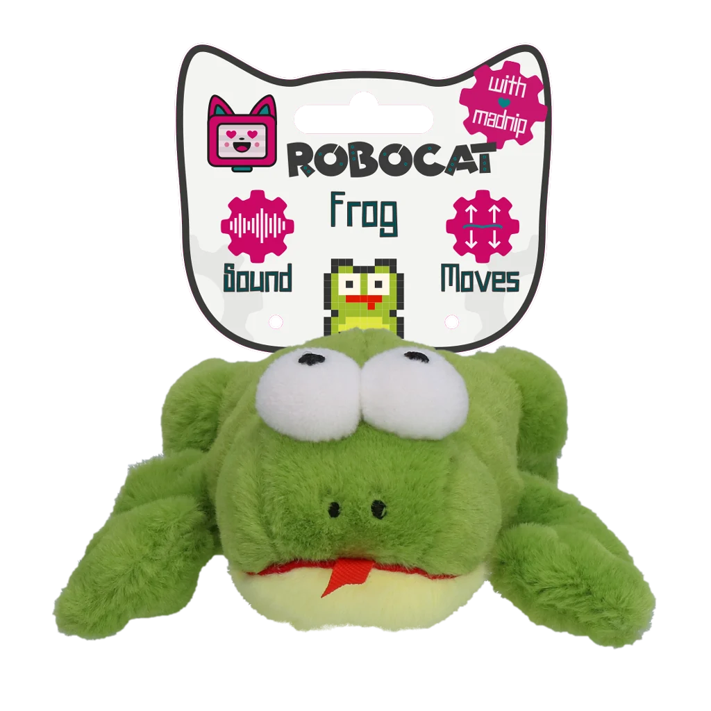 Jucărie interactivă pentru pisici, cu sunete și madnip – Robocat Broscuță - imagine 1
