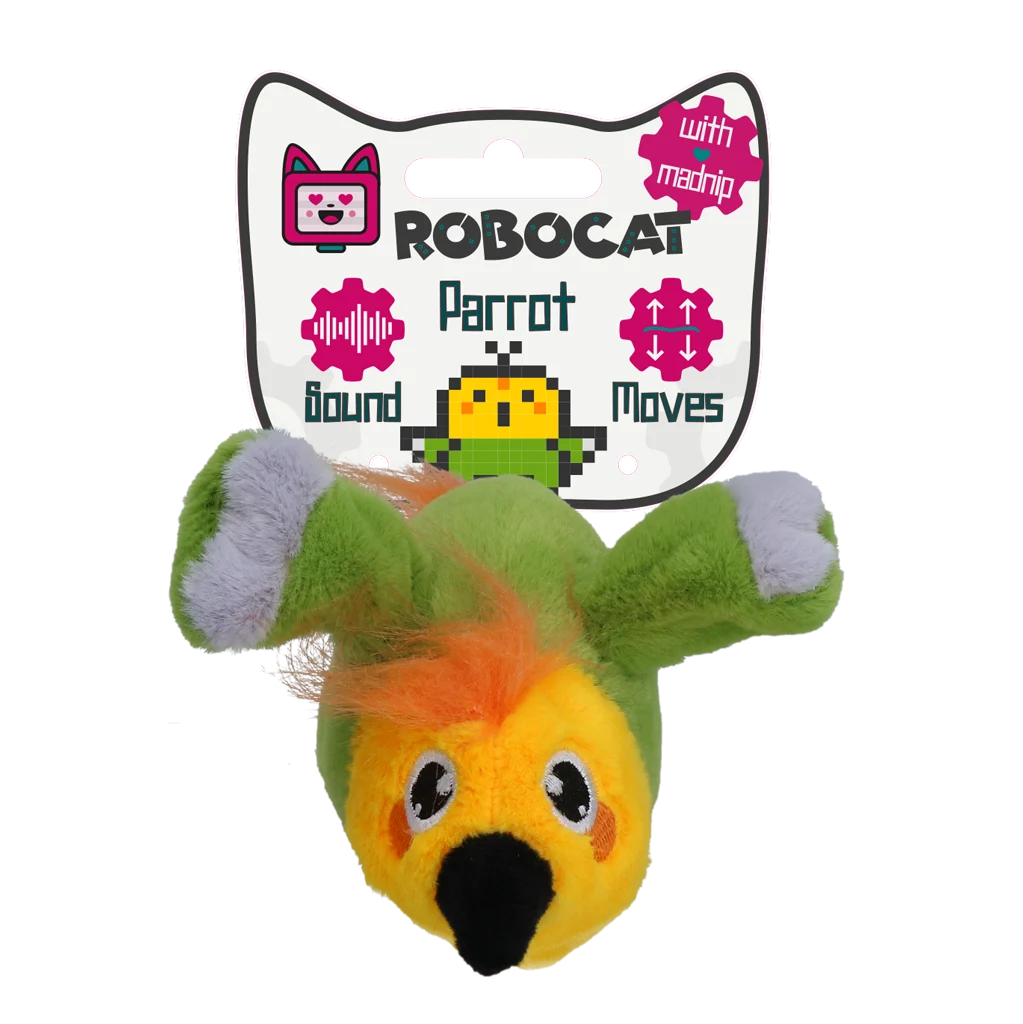 Jucărie interactivă pentru pisici, cu sunete și Madnip – Robocat Papagal - imagine 1
