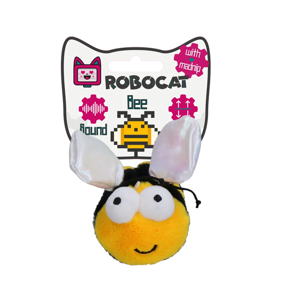 Jucărie interactivă pentru pisici, cu sunete și madnip – Robocat Bij - imagine 1