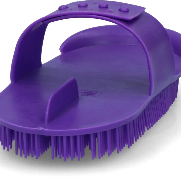 Curry comb din plastic flexibil 180 x 90 mm, mov – Vplast Original