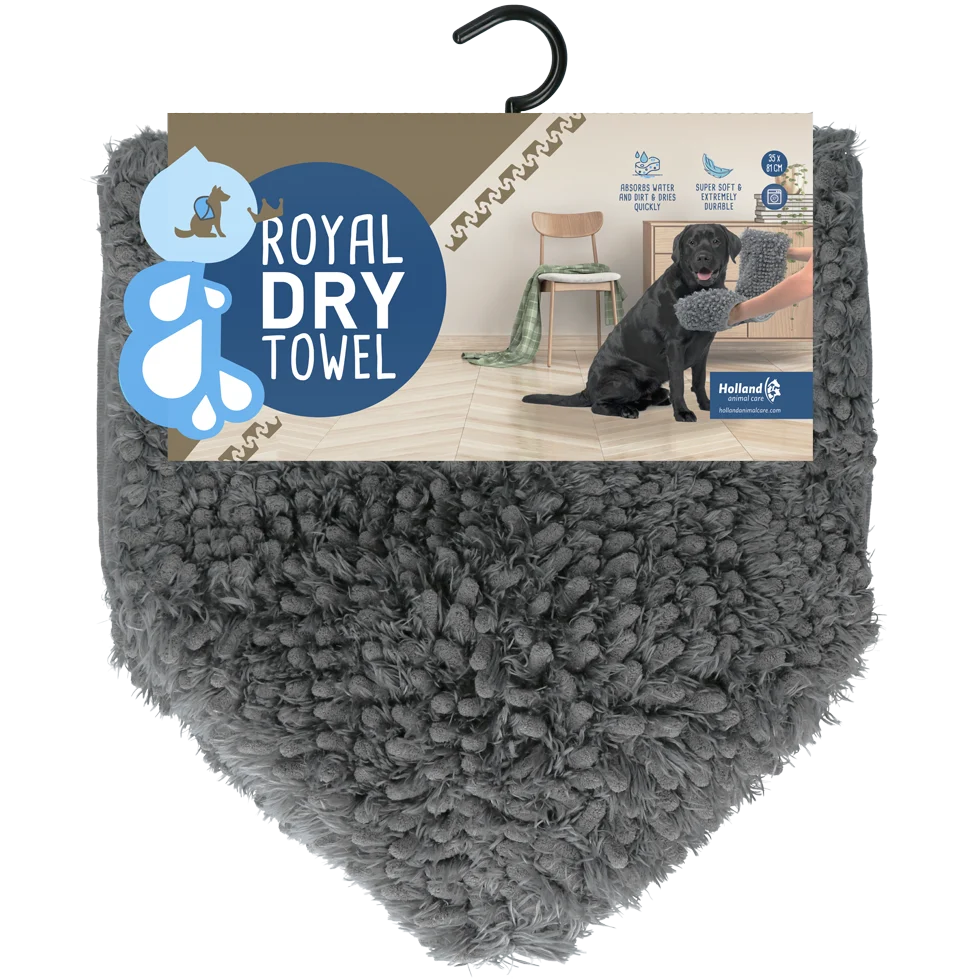 Prosop pentru câini din microfibră, cu buzunare pentru mâini, 35 x 81 cm – Royal Dry - imagine 1
