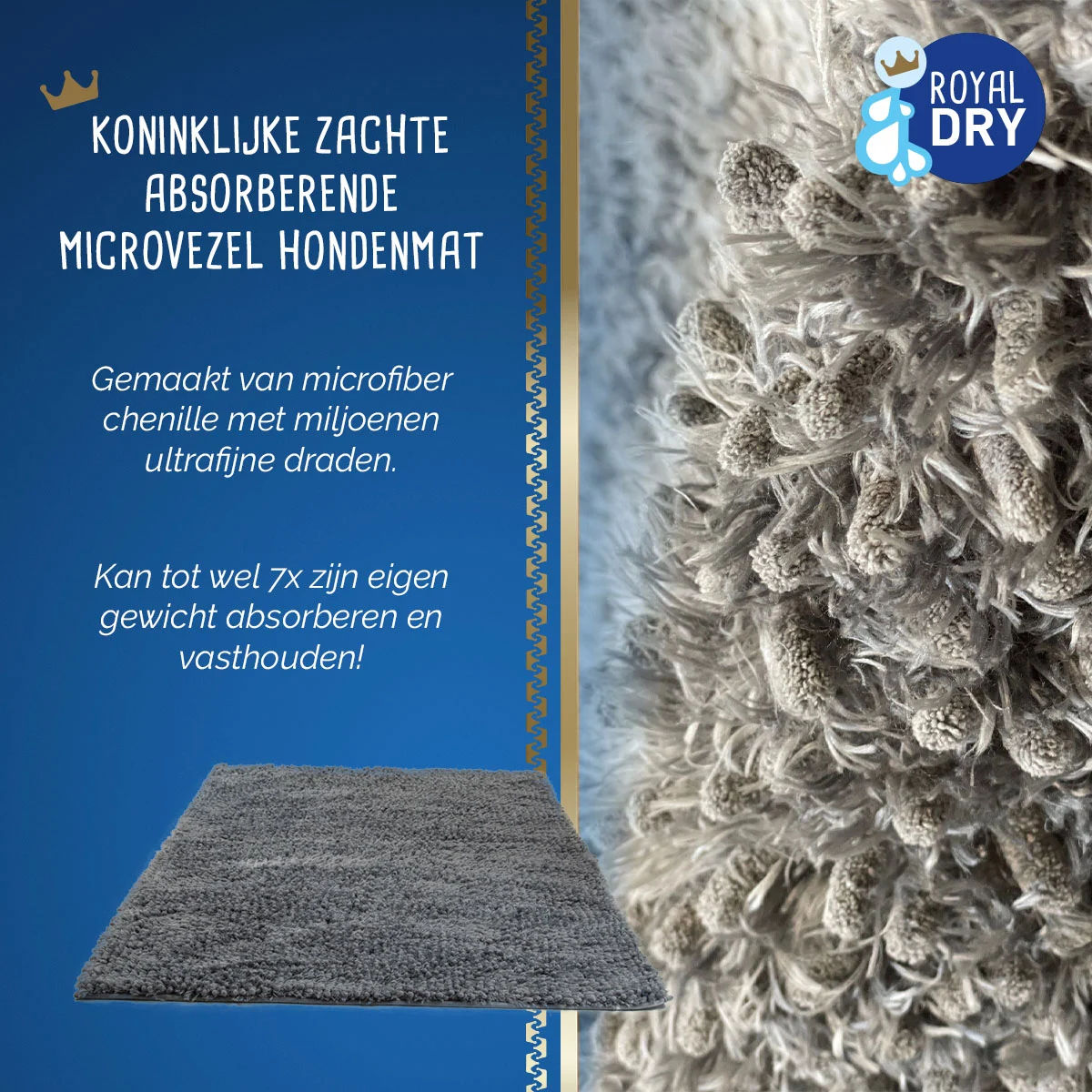 Covoraș pentru hrănire din microfibră cu strat antiderapant, 61 x 45 cm – Royal Dry - imagine 2