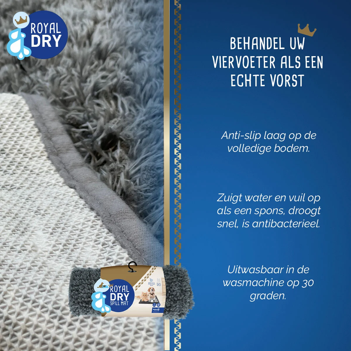 Covoraș pentru hrănire din microfibră cu strat antiderapant, 61 x 45 cm – Royal Dry - imagine 3