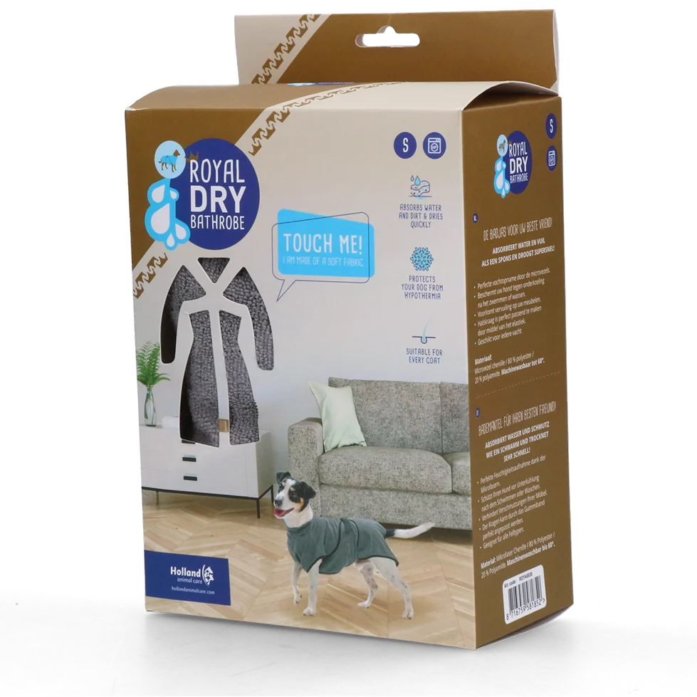 Halat pentru câini din microfibră S, lungimea spatelui 37 până la 45 cm – Royal Dry - imagine 1