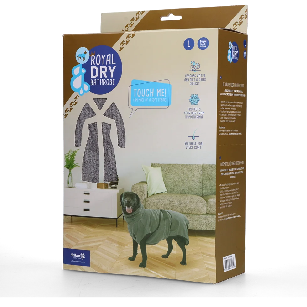 Halat pentru câini din microfibră L, lungime a spatelui 60 până la 68 cm – Royal Dry - imagine 1