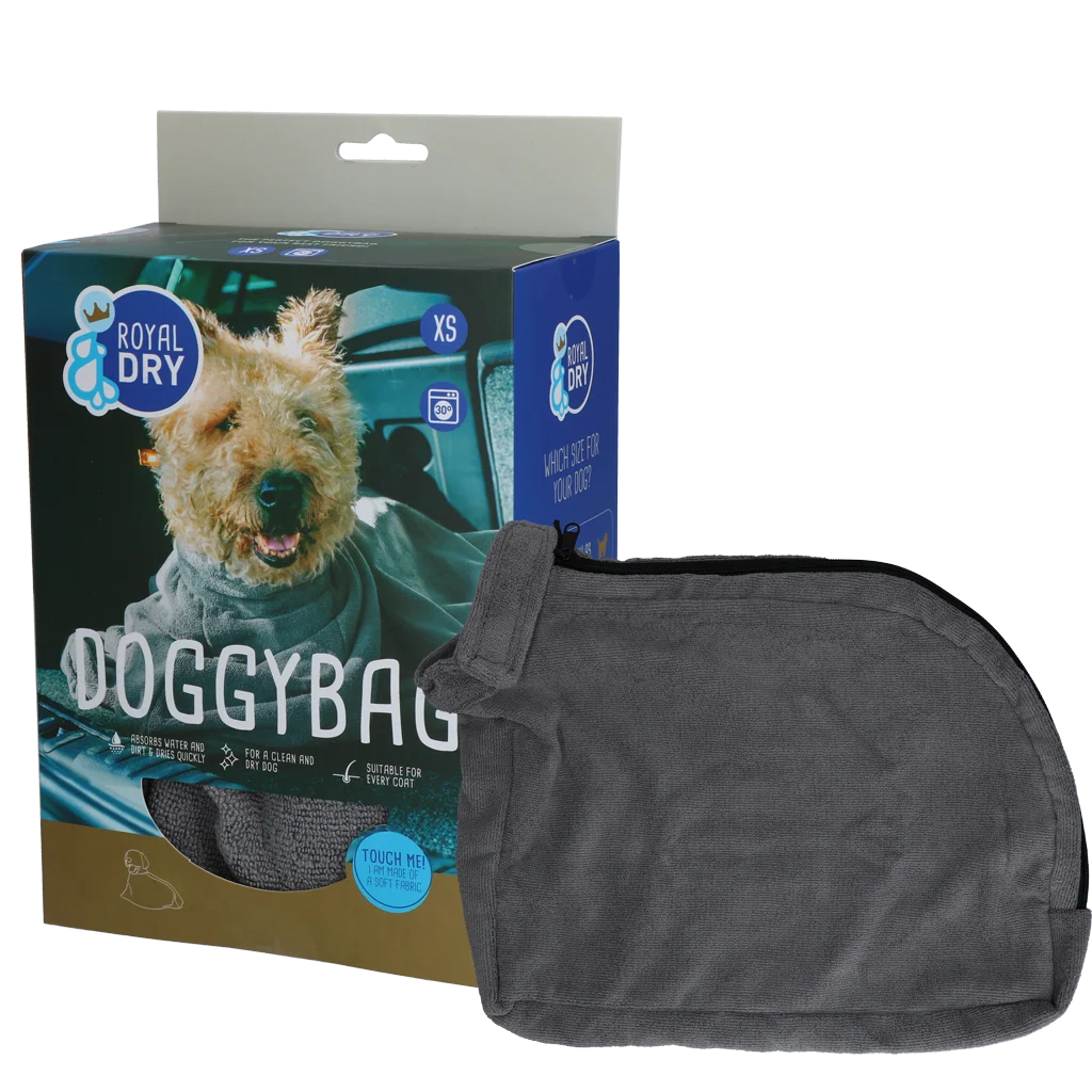 Sac de uscare pentru câini din microfibră XS, lungimea spatelui 30 cm – Royal Dry Doggy Bag - imagine 1