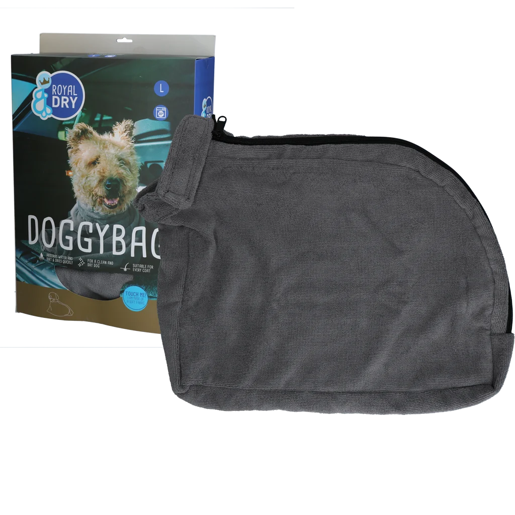 Sac de uscare pentru câini din microfibră L, lungimea spatelui 75 cm – Royal Dry Doggy Bag - imagine 1