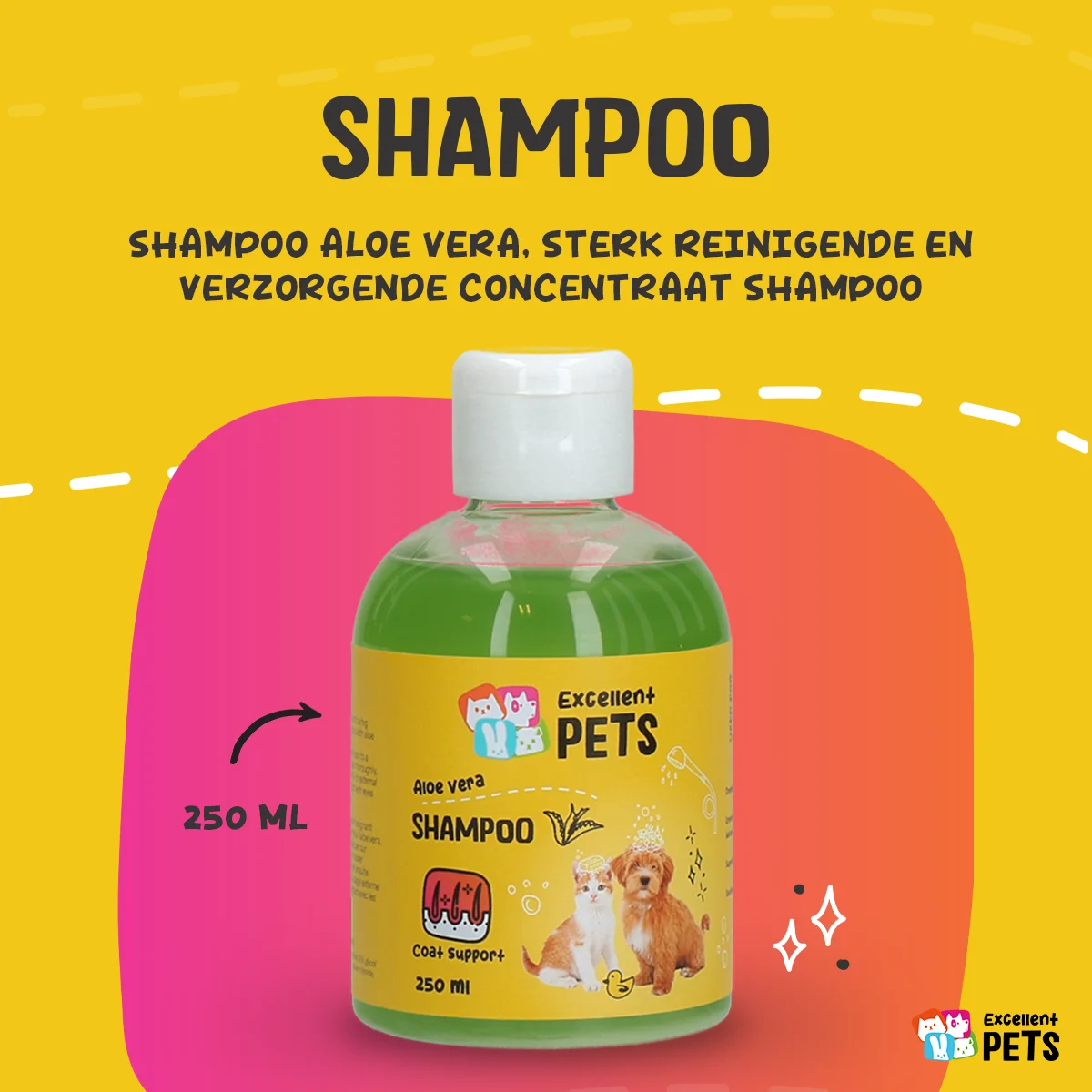 Șampon pentru câini cu Aloe Vera pentru piele sensibilă, 250 ml – Excellent Pets Shampoo Aloe Vera - imagine 2