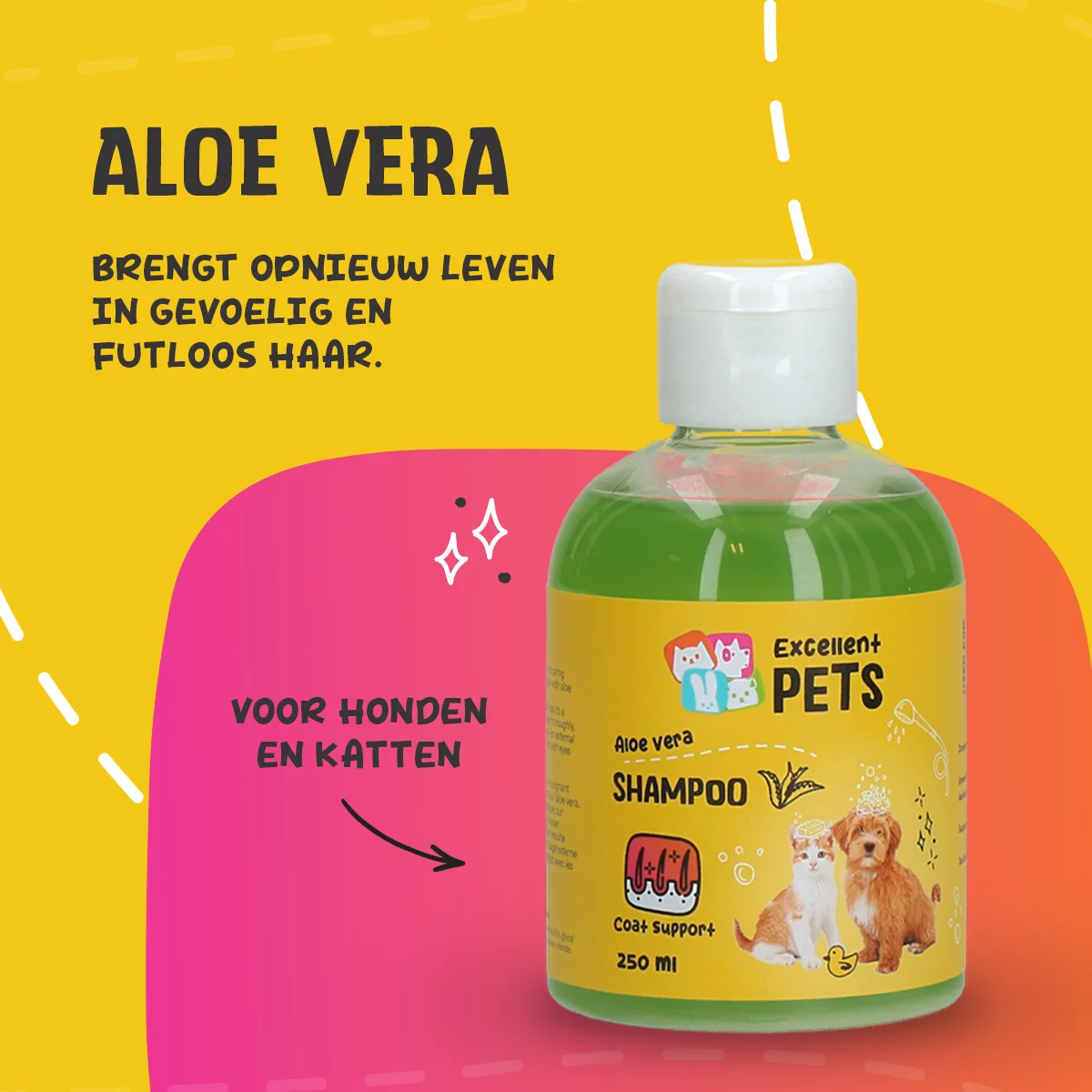 Șampon pentru câini cu Aloe Vera pentru piele sensibilă, 250 ml – Excellent Pets Shampoo Aloe Vera - imagine 4