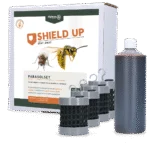 Set umbrelă împotriva muștelor și viespilor, 1 l de lichid și 4 tuburi – Shield Up Stay Away Parasol Set