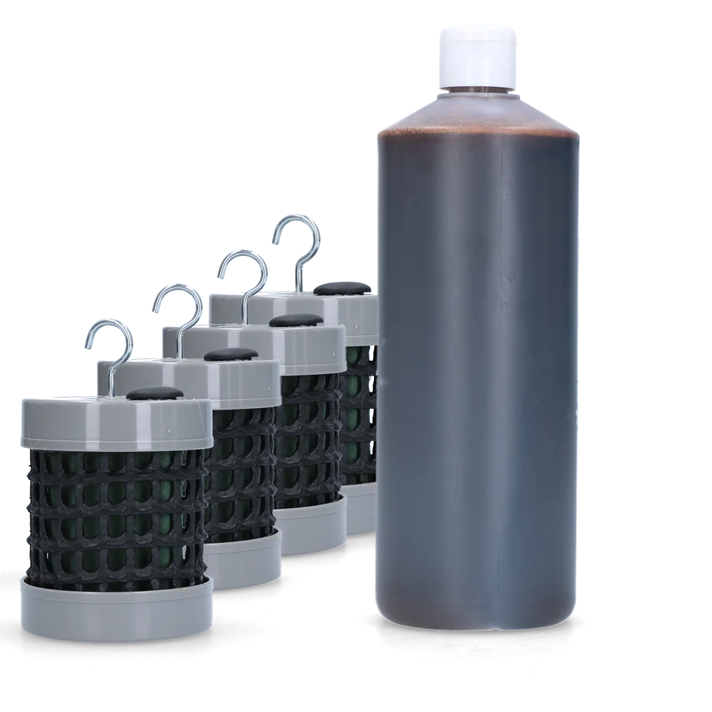 Set umbrelă împotriva muștelor și viespilor, 1 l de lichid și 4 tuburi – Shield Up Stay Away Parasol Set - imagine 2