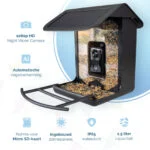Hrănitoare pentru păsări cu cameră și panou solar, 1,5 l – Hofman Animal Care AI Bird Feeder - imagine 2