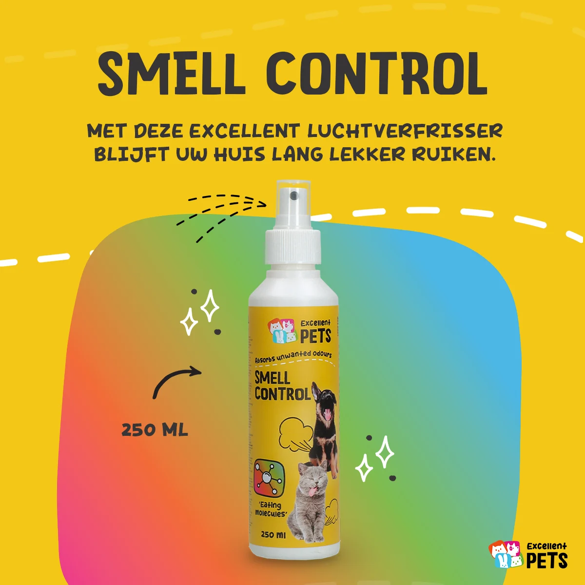 Odorizant spray pentru spațiile animalelor 250 ml – Excellent Pets Smell Control - imagine 3