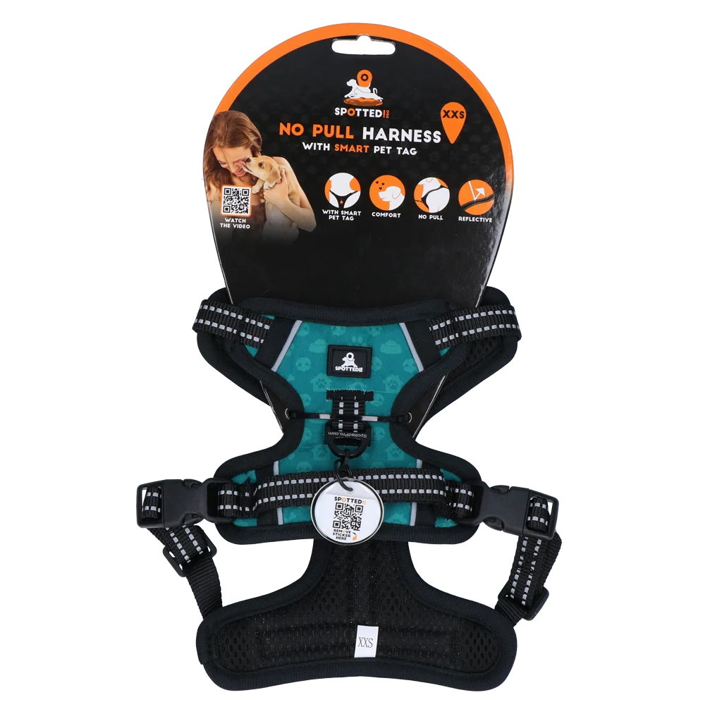 Ham pentru câini anti tragere cu mâner, verde XXS – Spotted! Pro No Pull - imagine 1