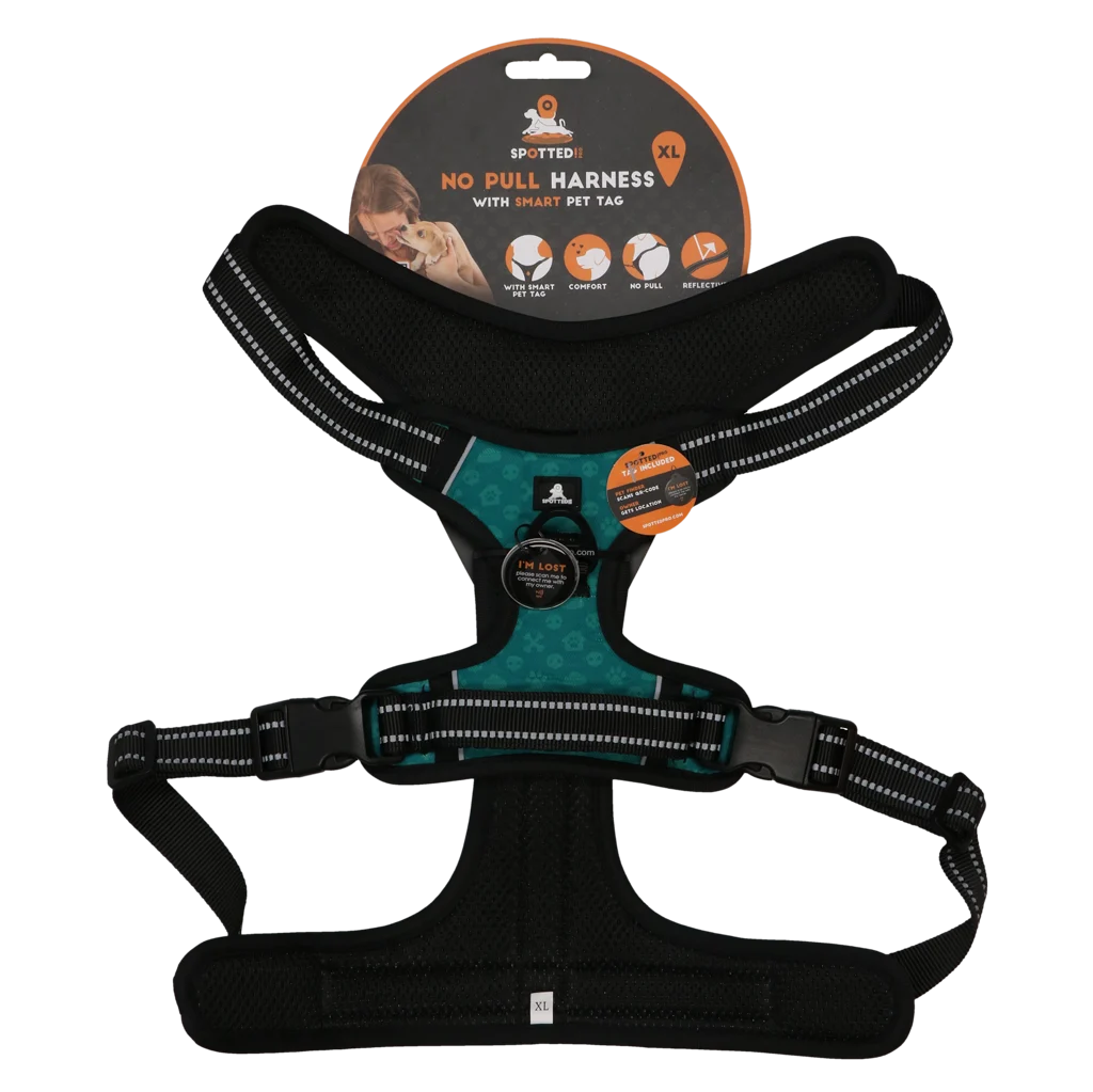 Ham anti tracțiune pentru câini cu mâner, verde XL – Spotted! Pro No Pull - imagine 1
