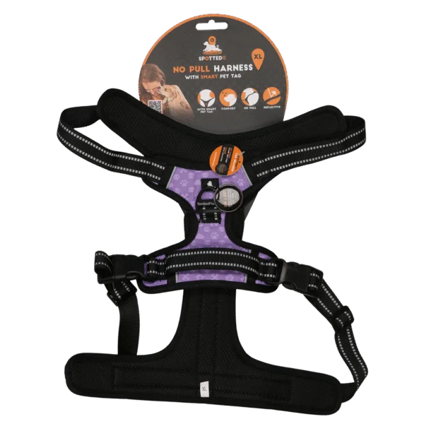 Ham pentru câini anti tragere, cu mâner, violet XL – Spotted! Pro No Pull