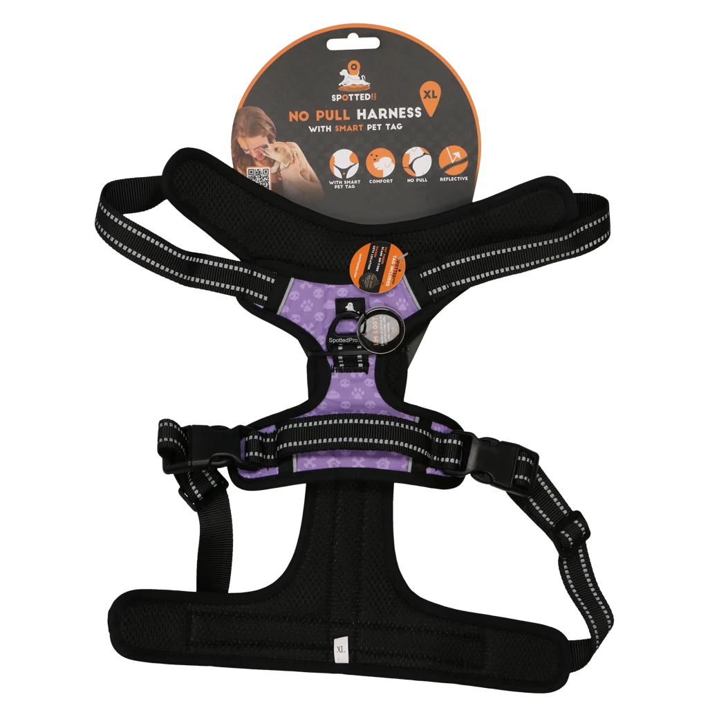 Ham pentru câini anti tragere, cu mâner, violet XL – Spotted! Pro No Pull - imagine 1