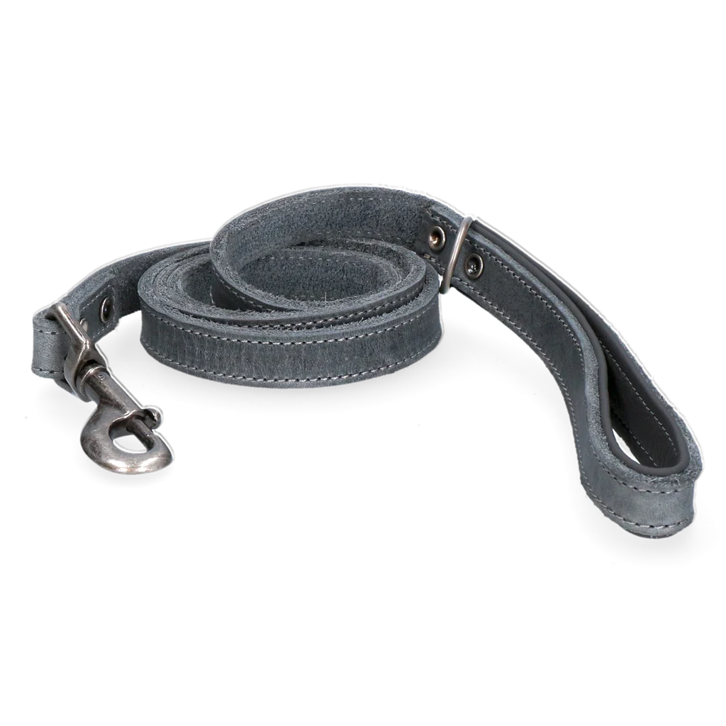 Lesă din piele pentru câini cu mâner căptușit, gri, 130 x 1,8 cm – Spotted! Pro - imagine 1