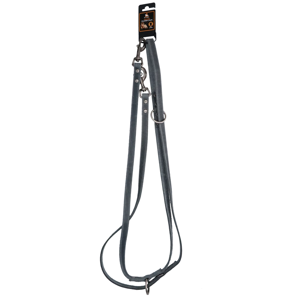 Lesă de dresaj din piele pentru câini, gri, 250 cm x 16 mm – Spotted! Pro - imagine 2