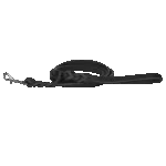 Lesă de prezentare din piele pentru câini, cu carabină, neagră, 180 cm x 12 mm – Spotted! Pro