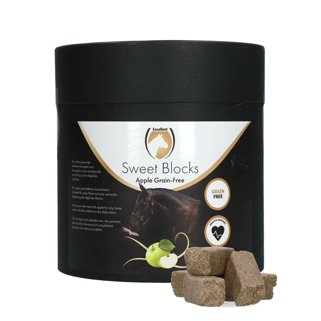 Recompense pentru cai cu măr, fără cereale, 1,2 kg – Excellent Horse Sweet Blocks Grain-Free - imagine 1
