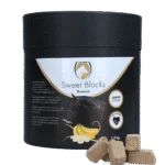 Recompense pentru cai cu banană, cu conținut redus de zahăr, 1,2 kg – Excellent Horse Sweet Blocks