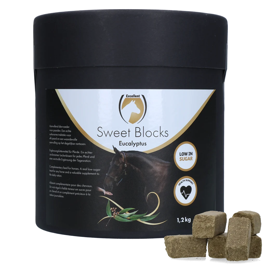 Recompense pentru cai cu eucalipt, cu conținut redus de zahăr, 1,2 kg – Excellent Horse Sweet Blocks - imagine 1