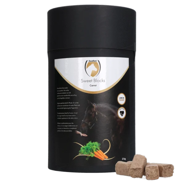 Recompense pentru cai cu morcov, cu conținut redus de zahăr, 3 kg – Excellent Horse Sweet Blocks