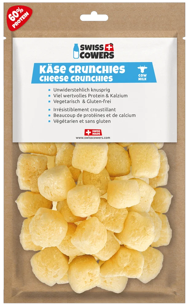 SWIS110210.png Gustări crocante cu brânză pentru câini, 28 de recompense – SwissCowers Cheese Crunchies Original - imagine 1