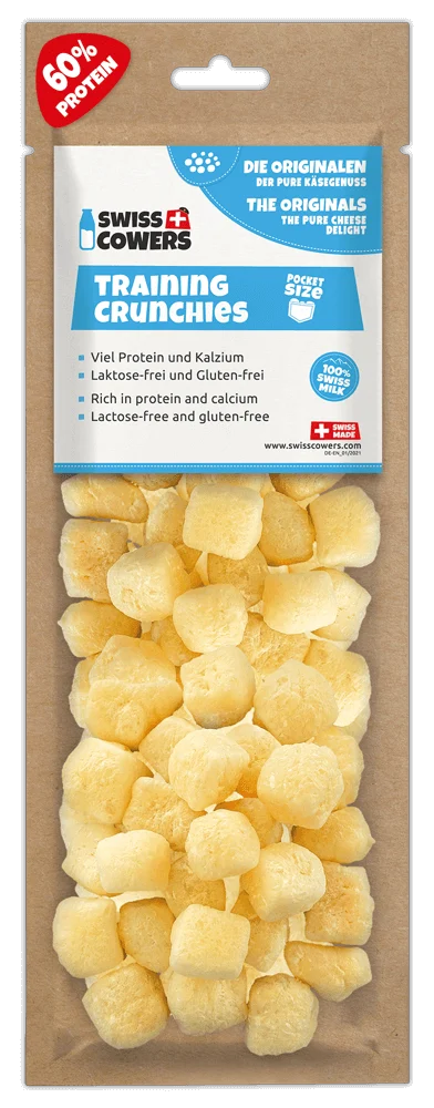 Recompense de dresaj pentru câini, din brânză, 30 de recompense – SwissCowers Cheese Crunchies Training Original - imagine 1