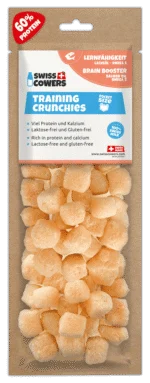 Gustări pentru dresaj pentru câini, din brânză cu ulei de somon, 30 de recompense – SwissCowers Cheese Crunchies Training Brain Booster