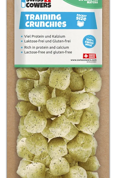 Gustări pentru dresajul câinilor din brânză cu ceai verde, 30 de recompense – SwissCowers Cheese Crunchies Training Energy Plus