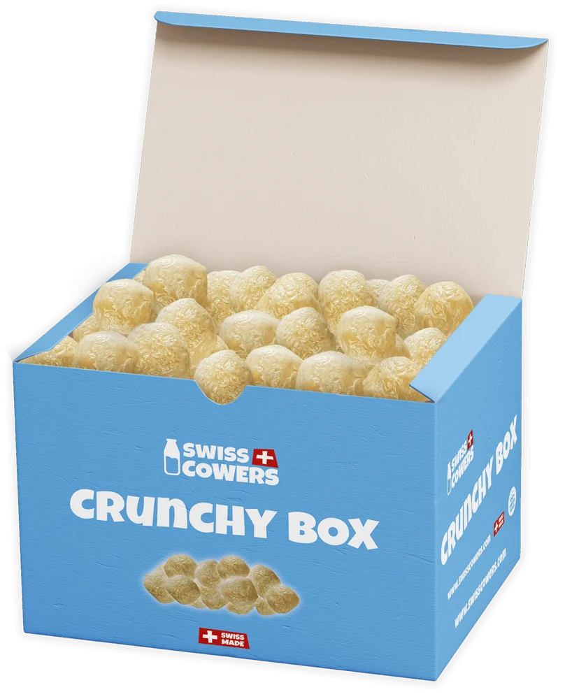 Gustări crocante cu brânză pentru câini, 118 recompense – SwissCowers Cheese Crunchies Crunchy Box - imagine 1