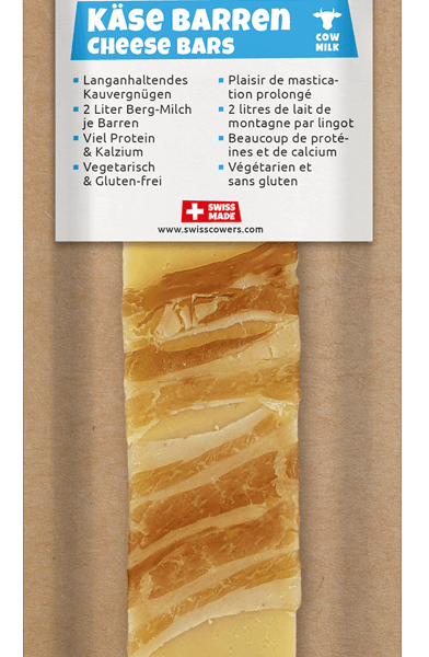 Baton de brânză pentru câini cu bacon, fără lactoză – SwissCowers Cheese Bars Bacon L
