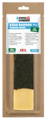 Baton de brânză pentru câini, cu alge marine, fără lactoză – SwissCowers Cheese Bars Seaweed L