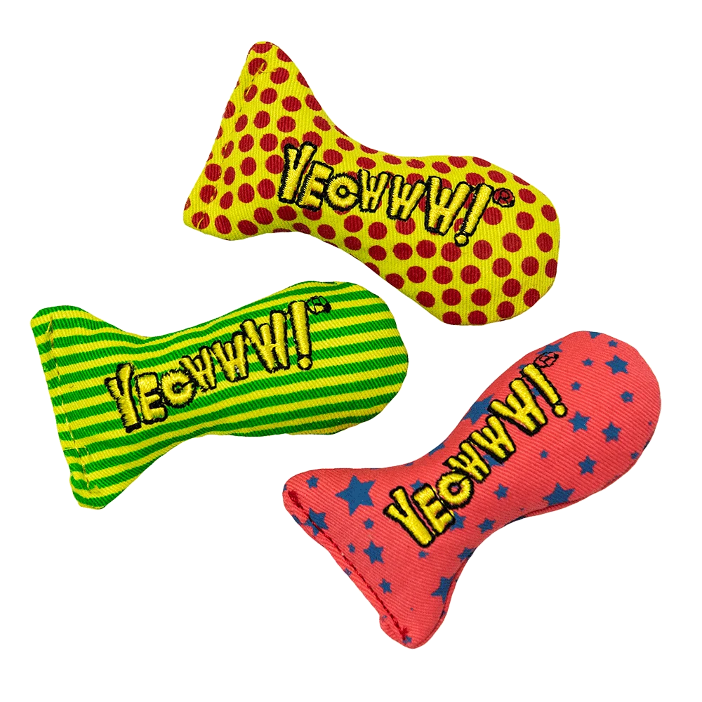 Jucării pentru pisici în formă de sardine, cu catnip – Yeowww! Stinkies Catnip Sardines Trio - imagine 4