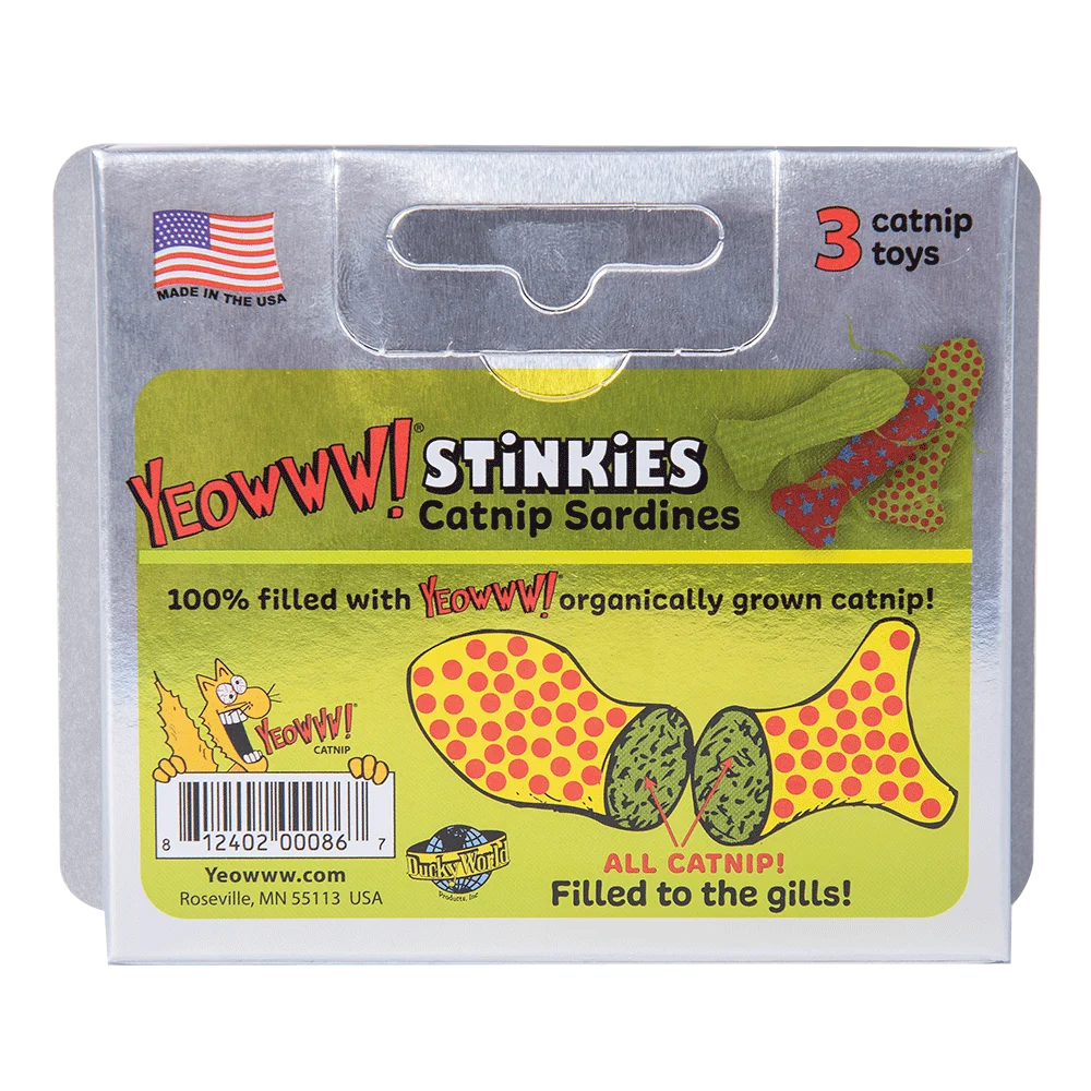 Jucării pentru pisici în formă de sardine, cu catnip – Yeowww! Stinkies Catnip Sardines Trio - imagine 2