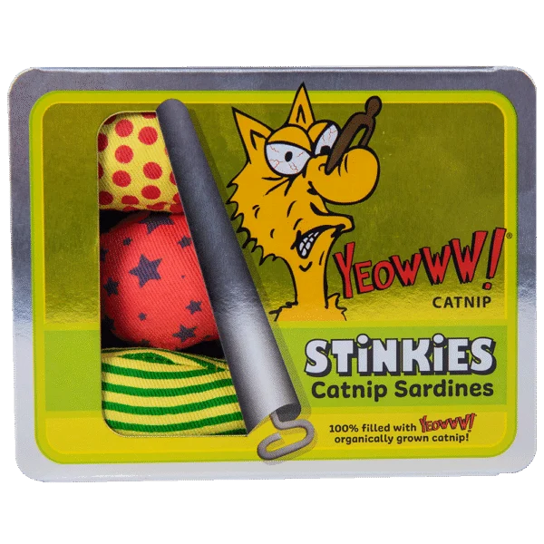 Jucării pentru pisici în formă de sardine, cu catnip – Yeowww! Stinkies Catnip Sardines Trio
