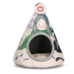 Tipi pentru pisici cu pernă, 42 x 56 cm – Takara Tipi Violet Flower