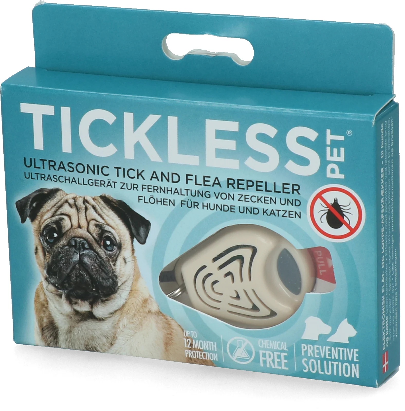 Dispozitiv cu ultrasunete împotriva căpușelor și puricilor pentru câini și pisici, bej – Tickless Pet - imagine 2